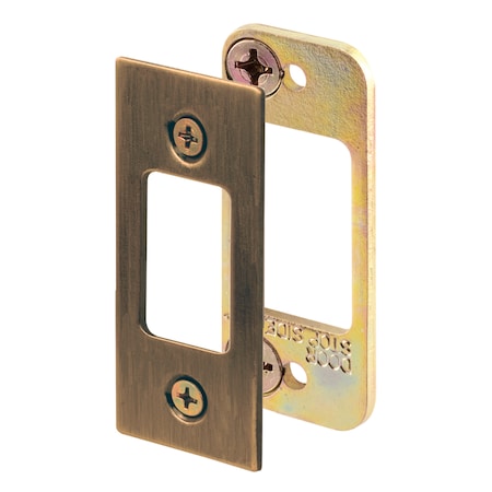 Prime-Line Security Deadbolt Strike, 2-3/4 in., Steel, Antique Brass (Single Pack) E 2480